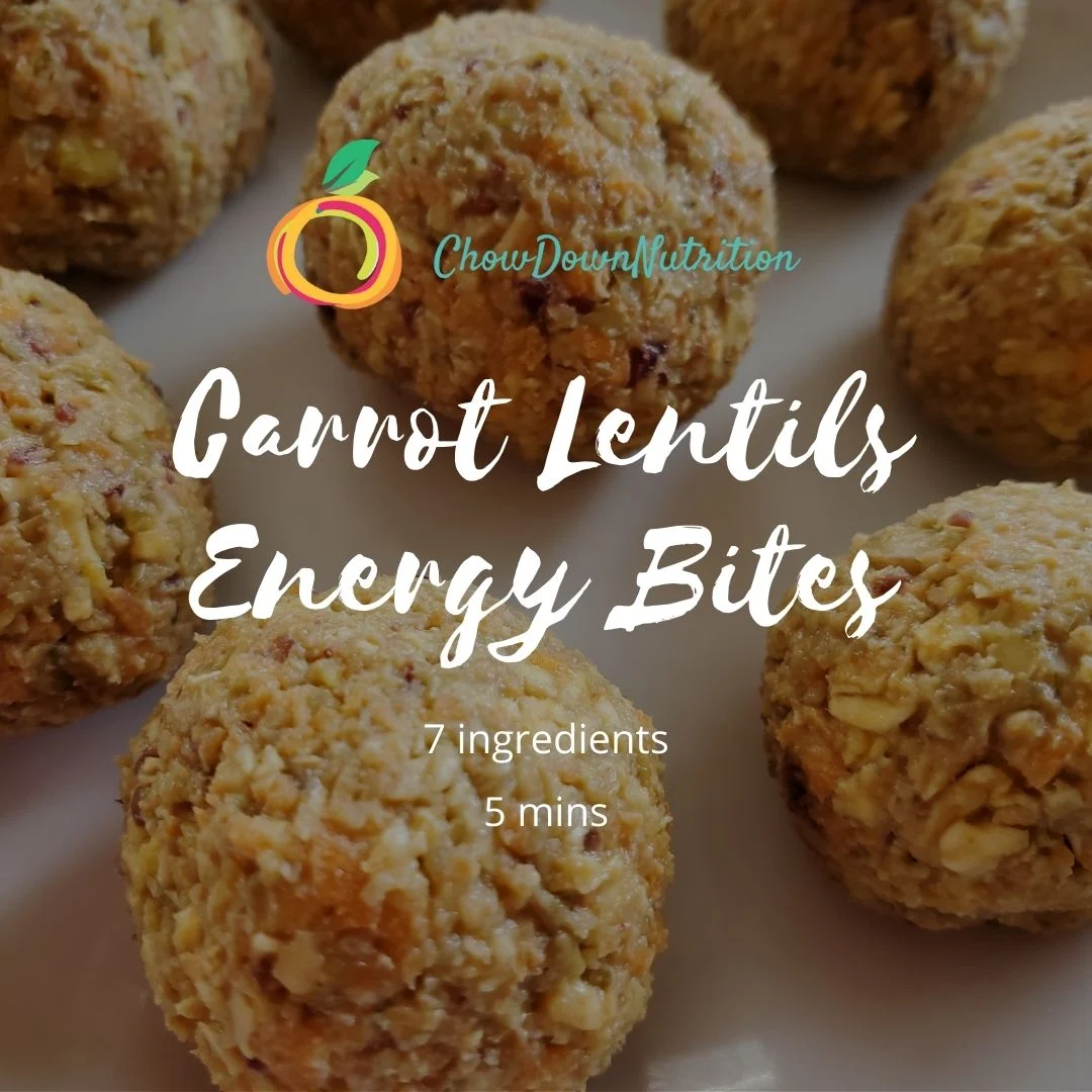 recipe for carrot lentils energy bites